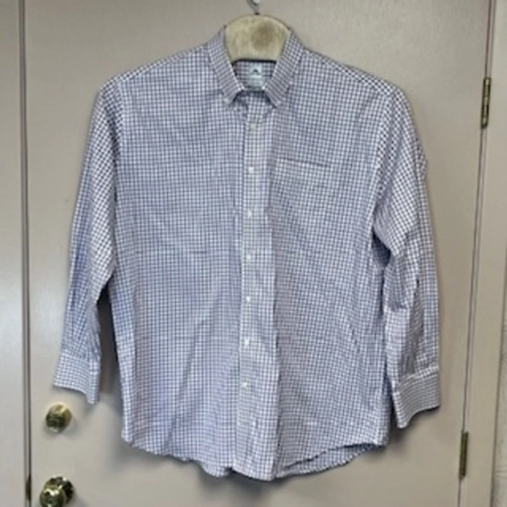 Peter Millar NanoLuxe Easycare Gingham Check Button‎ Down Shirt XXL Mens